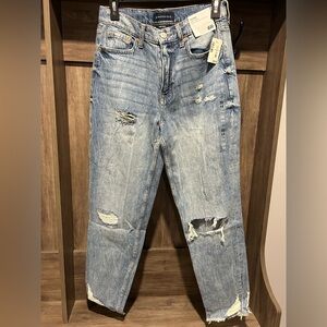 Aeropostale Blue Boyfriend Jeans Distressed Style